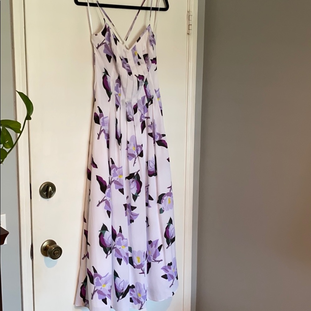White and purple floral dress